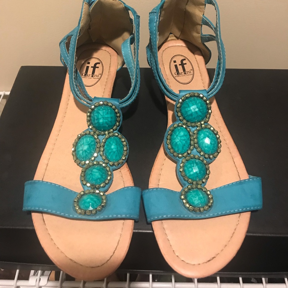 🦋🦋🦋If Carrini Turquoise Sandals 🦋🦋🦋 Size 8